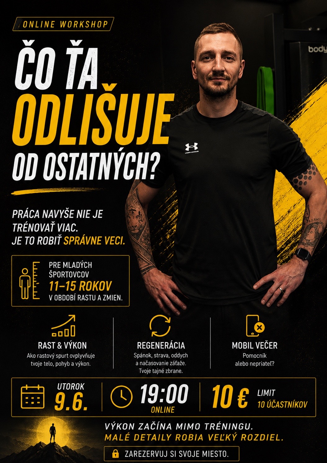Online workshop pre mladých športovcov 11 až 15 rokov